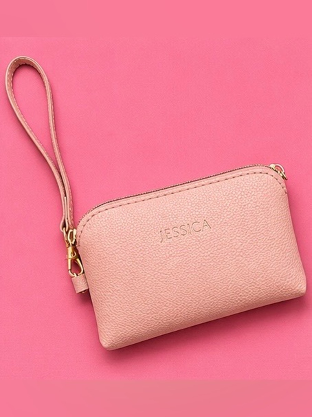 SHEIN Pink Removable Strap Wristlet Wallet